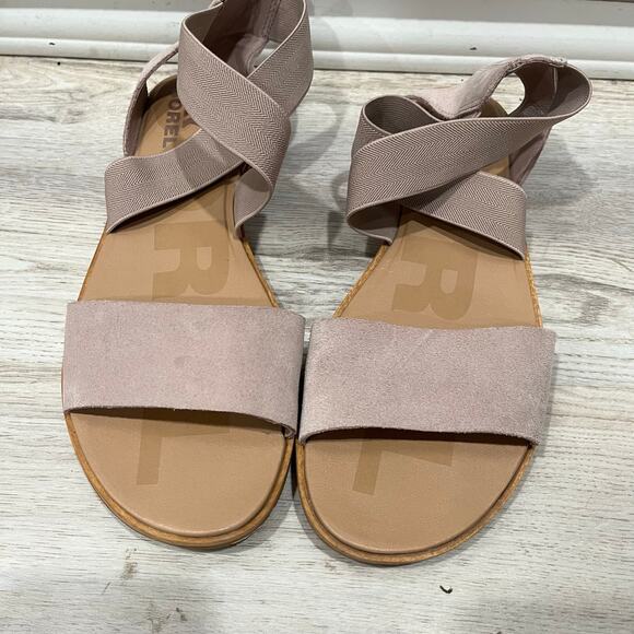 Sorel Ella 2 Ankle Wrap Suede Slingback Strappy Sandals Size 9.5 - Picture 3 of 5